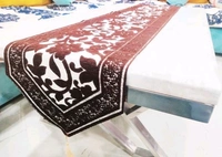  Gorki Cotton Embroidered  Table Runner - Brown